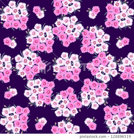 Pink cute tatsuta tanadeshiko seamless pattern 128896519
