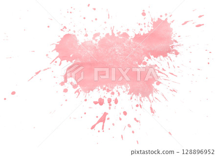 Pink splash watercolor brush isolated on transparent background 128896952