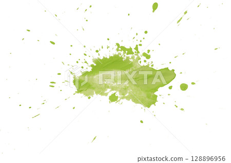 Green splash watercolor brush isolated on transparent background Green splash watercolor brush isolated on transparent background 128896956