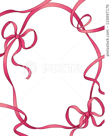 緞帶框，深粉紅色 128897176
