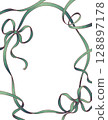 帶有散落絲帶的綠色框架 128897178
