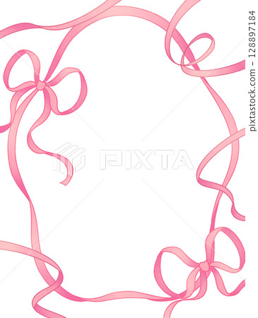 粉紅色框架與散落的絲帶 128897184