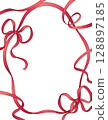 帶有散落絲帶的紅色框架 128897185