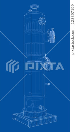 Industrial tank. Vector rendering of 3d 128897199