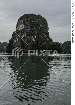 Vietnam, Floating houses, Vung Vieng fishing village, Ha Long Bay, Bai Tu Long area. Vietnam, Floating houses, Vung Vieng fishing village, Ha Long Bay, Bai Tu Long area. 128898050