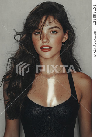 Portrait of a woman in sexy lingerie Portrait of a woman in sexy lingerie 128898151