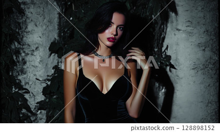 Portrait of a woman in sexy lingerie Portrait of a woman in sexy lingerie 128898152