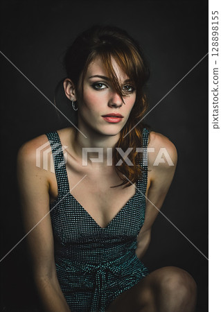 Portrait of a woman in sexy lingerie Portrait of a woman in sexy lingerie 128898155