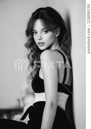 穿著性感內衣的女人的肖像 穿著性感內衣的女人的肖像 128898156