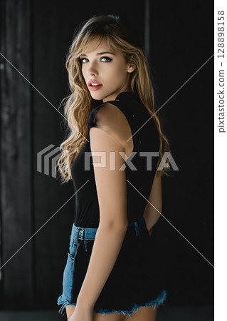 Portrait of a woman in sexy lingerie Portrait of a woman in sexy lingerie 128898158