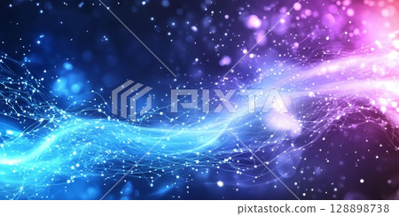 Digital data flowing through cyberspace with futuristic connections 128898738