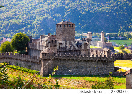 Castles of Bellinzona are group of fortifications located around the town of Bellinzona, capital of the Swiss canton of Ticino Castles of Bellinzona are group of fortifications located around the town of Bellinzona, capital of the Swiss canton of Ticino 128898884