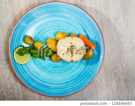 Top view of country style merluccius 128898983