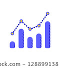 growing bar graph in blue on a white background 128899138