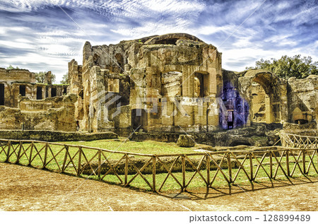 Ruins of Villa Adriana (Hadrian's Villa), Tivoli, Italy 128899489