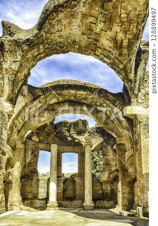 Ruins of Villa Adriana (Hadrian's Villa), Tivoli, Italy 128899497