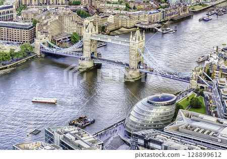 Aerial view of Tower Bridge, London, UK Aerial view of Tower Bridge, London, UK 128899612