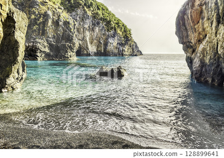 Arcomagno beach, Coast of the Cedars, Tyrrhenian Sea, Italy Arcomagno beach, Coast of the Cedars, Tyrrhenian Sea, Italy 128899641