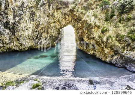 Arcomagno beach, Coast of the Cedars, Tyrrhenian Sea, Italy Arcomagno beach, Coast of the Cedars, Tyrrhenian Sea, Italy 128899646