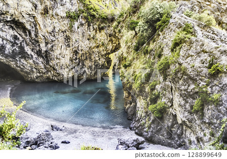 Arcomagno beach, Coast of the Cedars, Tyrrhenian Sea, Italy 128899649