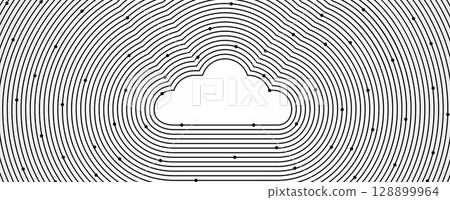 Cloud concept circuit technology background and network security 128899964