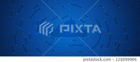 Cloud concept circuit technology background and network security 128899966