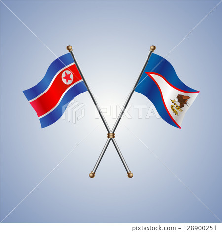 North Korea and American Samoa flag. Vector Illustration North Korea and American Samoa flag. Vector Illustration 128900251