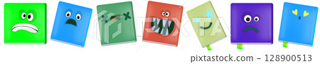 vector funny cartoon smiling books character set isolated on white background. Funky BOOKs collection face with different expressions smiling, sad, angry, funny face. School funky character set vector funny cartoon smiling books character set isolated on white background. Funky BOOKs collection face with different expressions smiling, sad, angry, funny face. School funky character set 128900513