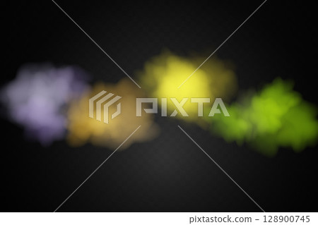 Color smoke effect background. Realistic decorative fog in the air, vapor, creeping smoke puff. Layout of cloudy smog. Transparency vector illustration Color smoke effect background. Realistic decorative fog in the air, vapor, creeping smoke puff. Layout of cloudy smog. Transparency vector illustration 128900745