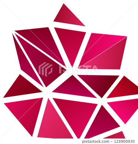 Polygonal pink mosaic background. Abstract low poly vector illustration. Triangular pattern, copy space. Template geometric business design with triangle for poster, banner, card, flyer 128900930