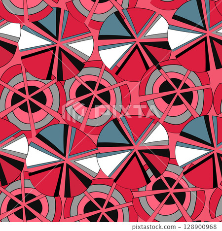 Seamless pattern with geometric aboriginal ornament. Ethnic tribal rounded color background. Afican, australian motiph. Dots painting. Vector illustration, template design for cloth, card, fabric Seamless pattern with geometric aboriginal ornament. Ethnic tribal rounded color background. Afican, australian motiph. Dots painting. Vector illustration, template design for cloth, card, fabric 128900968