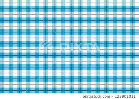 Blue and white Scotland textile seamless pattern. Fabric texture check tartan plaid. Abstract geometric background for cloth, fabric. Monochrome graphic repeating design. Modern squared ornament. 128901011