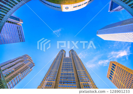 Tokyo cityscape in Japan: View of the Tokyo Metropolitan Government Building and other areas...towards a new era Tokyo cityscape in Japan: View of the Tokyo Metropolitan Government Building and other areas...towards a new era 128901233