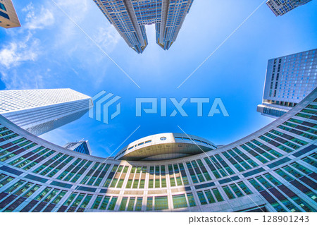 Tokyo cityscape in Japan: View of the Tokyo Metropolitan Government Building and other areas...towards a new era 128901243
