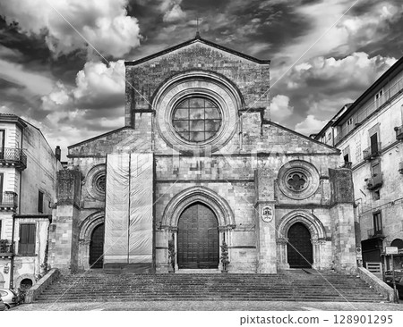 Scenic facade of the ancient Cosenza's Cathedral, Italy Scenic facade of the ancient Cosenza's Cathedral, Italy 128901295