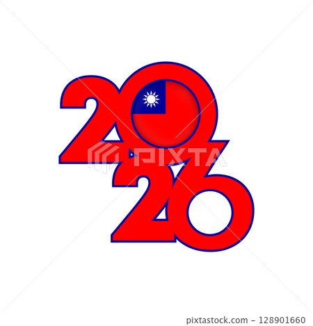 2026 banner with Taiwan flag inside. 2026 banner with Taiwan flag inside. 128901660