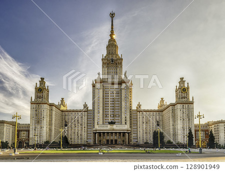 Lomonosov State University building in Moscow, Russia 128901949