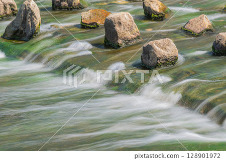 Amano River and Yodo River confluence, Hirakata City, Osaka Prefecture 128901972