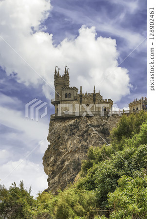 Swallow's nest, scenic castle over the Black Sea, Yalta, Crimea 128902461