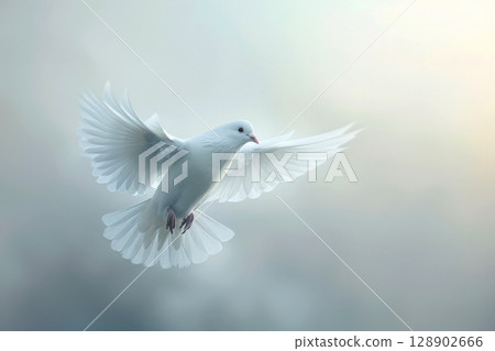 a white dove symbolizes love and peace .generative ai 128902666