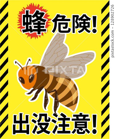 Bee danger sign Bee danger sign 128902726