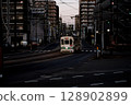 Tram that runs in the city of Kumamoto 128902899