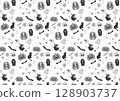 萬聖節圖案插圖黑白 128903737