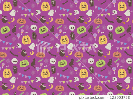 Halloween pattern illustration purple 128903738