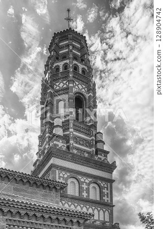 Scenic bell tower in Poble Espanyol, Barcelona, Catalonia, Spain Scenic bell tower in Poble Espanyol, Barcelona, Catalonia, Spain 128904742