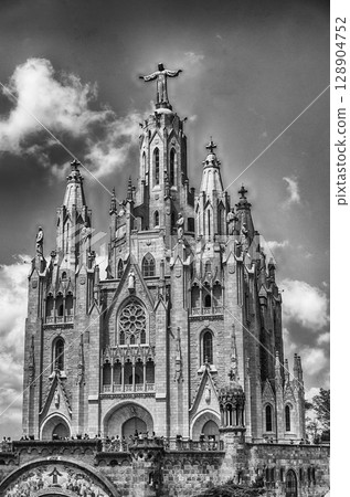 Church of the Sacred Heart, Tibidabo mountain, Barcelona, Catalonia, Spain 128904752