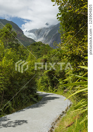 Franz Josef Glacier in Westland National Park, West Coast, New Zealand Franz Josef Glacier in Westland National Park, West Coast, New Zealand 128904805