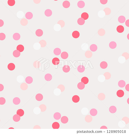 Birthday party festive carnival pink red confetti texture pattern background. Wrapping wallpaper. Vector illustration 128905018
