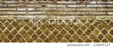 Stone Brick Wall Texture, may use as background 128905127