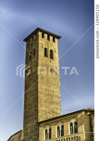 Medieval tower in Piazza Erbe, Padua, Italy 128905158
